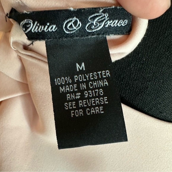 Olivia & Grace Blush Pink Bell Sleeve Blouse with Button Back - Picture 4 of 5